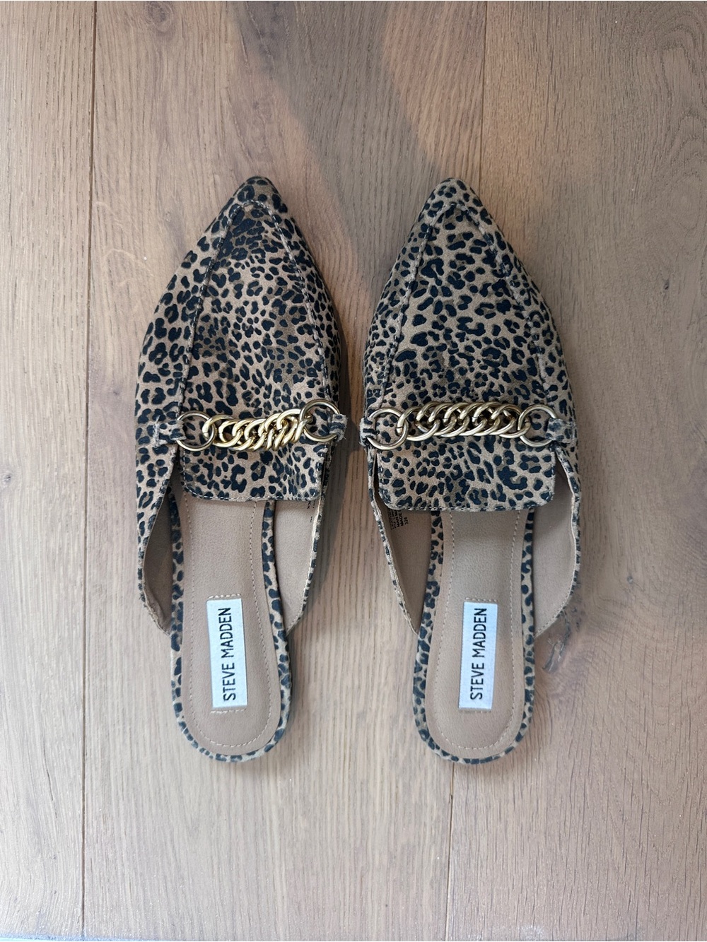Steve Madden Forever Leopard Print Chain Loafers – Size 9M